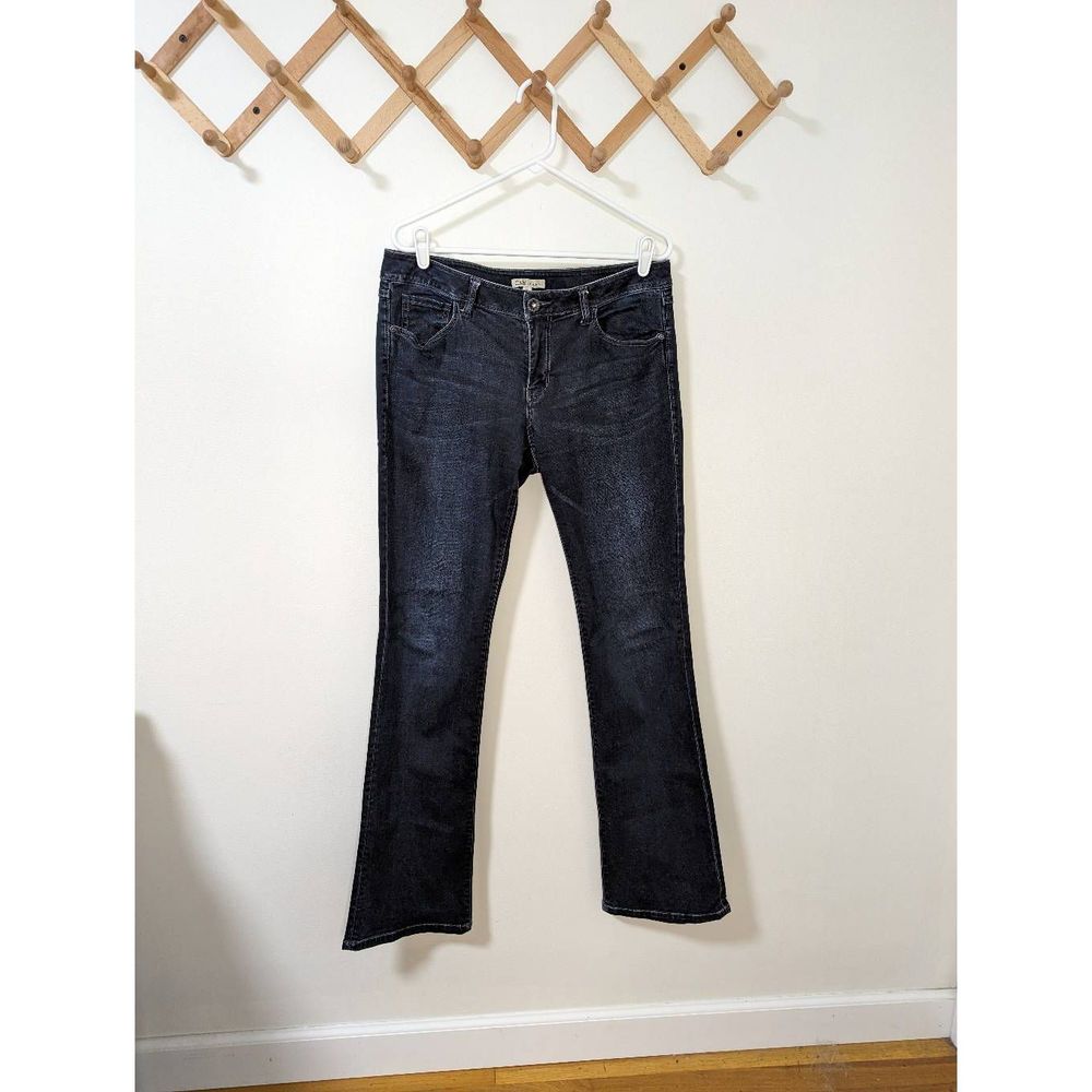 CAbi Straight Leg Dark Wash Mid Rise Jeans - Size 12